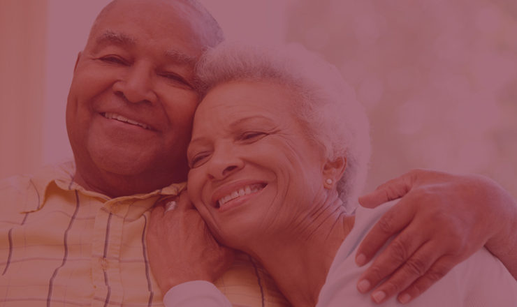 Senior African American couple at home